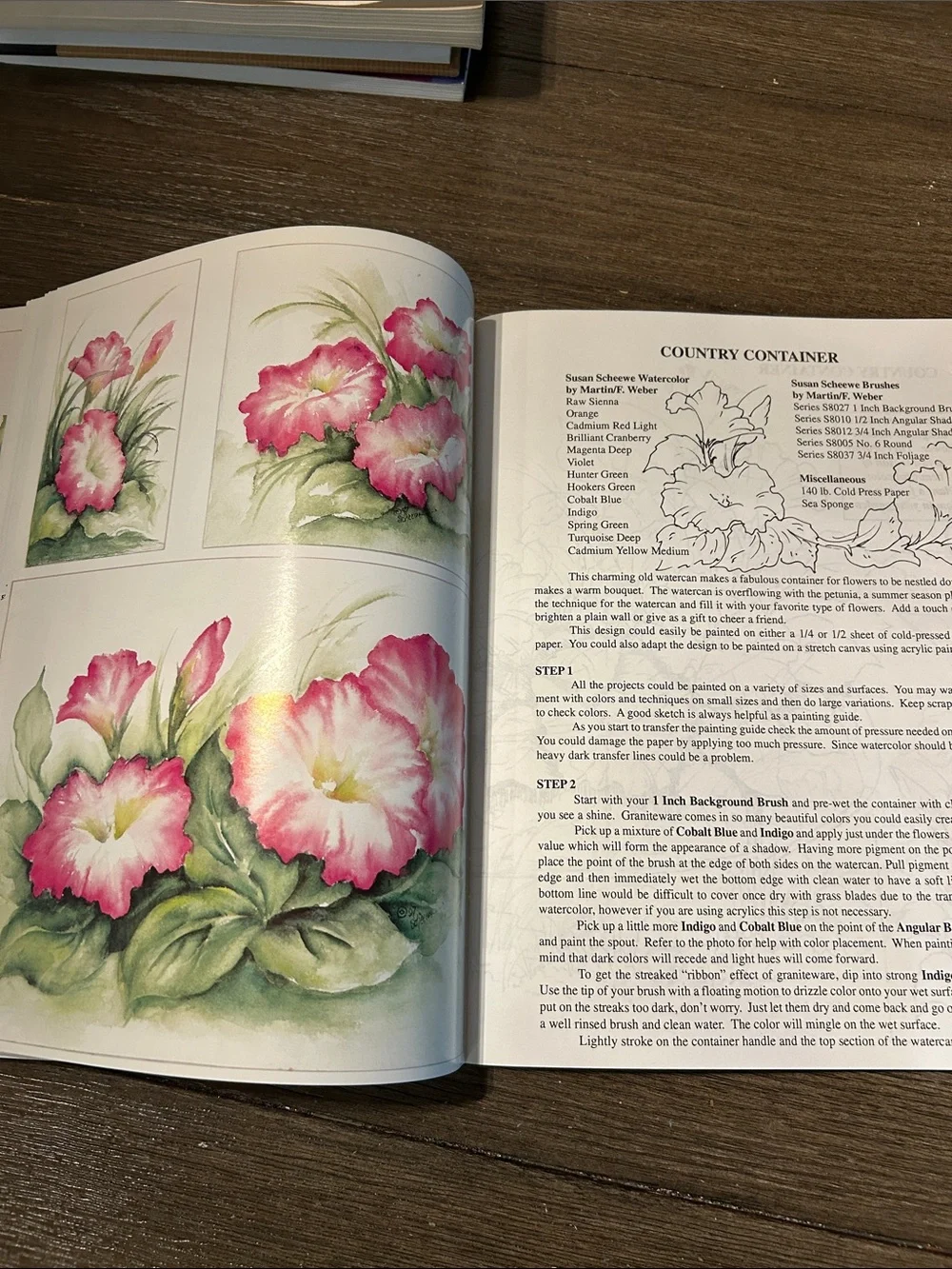 Watercolor instruction book group painting methods 4 books very good condition